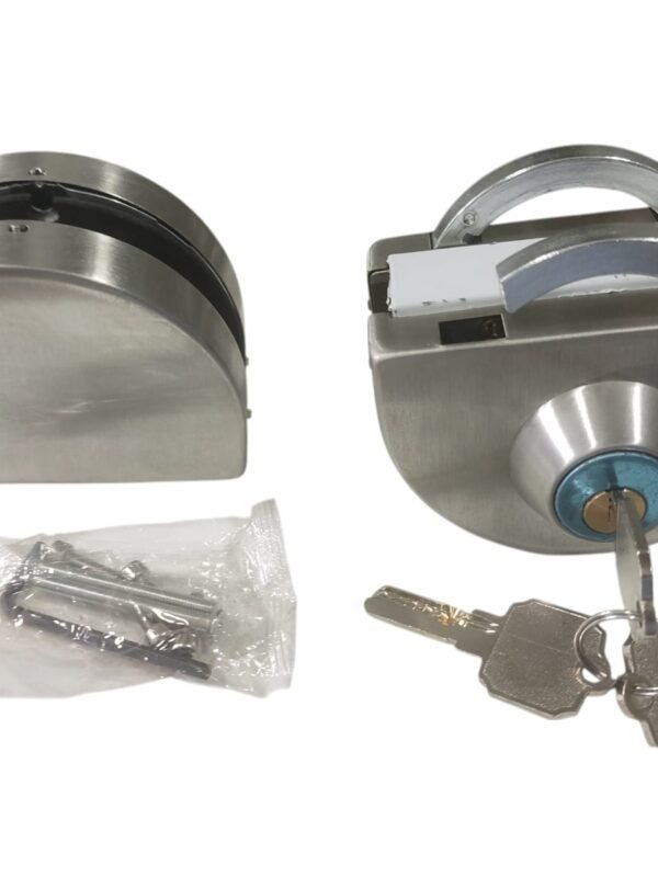 FG101A Cerradura de Aplicar para Puerta Doble de Vidrio de 10 a 12mm (V/V) Llave + Pasador - FG-101A
