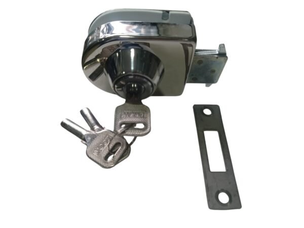 Cerradura de Aplicar para Puerta Simples de Vidrio de 10 a 12mm (P/V) Llave + Pasador  - FG-107B