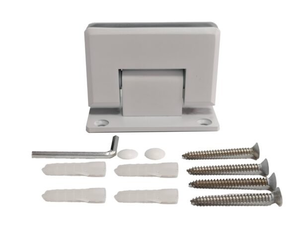 BISAGRA PARED VIDRIO 90° CENTRADA BISELADA BLANCO ZAMAC 1002097