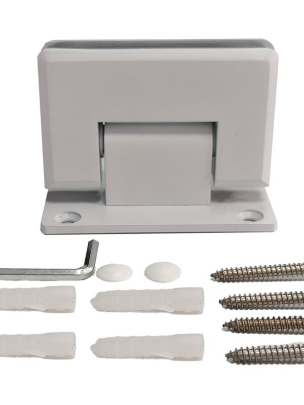 BISAGRA PARED VIDRIO 90° CENTRADA BISELADA BLANCO ZAMAC 1002097