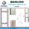 MANIJON DOBLE EN H TUBULAR CROMADO 500X160X32MM 304 1058001