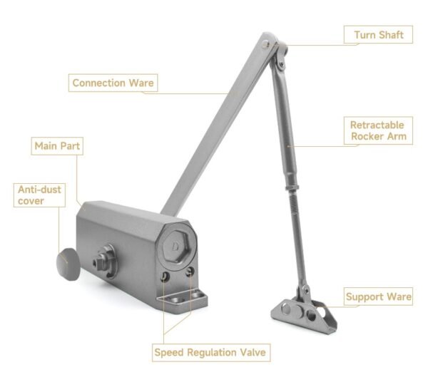 FRENO AEREO GRIS 65KG ANCHO MAX PUERTA 95CM ALUMINIO 1058322