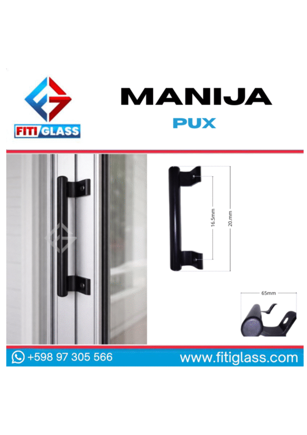 MANIJA MILANO NEGRA 165MM ALUMINIO 988339