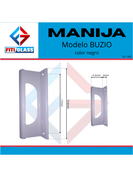 MANIJA BUZIO BLANCA DE ALUMINIO 196MM C/TORNILLO 1066768