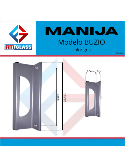 MANIJA BUZIO GRIS DE ALUMINIO 196MM C/TORNILLO 1066770