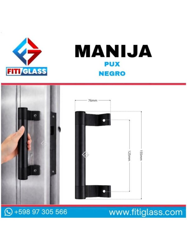 MANIJA PUX NEGRO 125MM X 155MM LARGO ALUMINIO 1066755