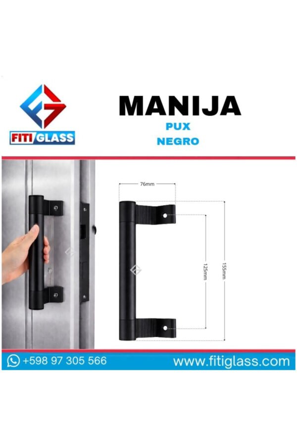 MANIJA PUX NEGRO 125MM X 155MM LARGO ALUMINIO 1066755