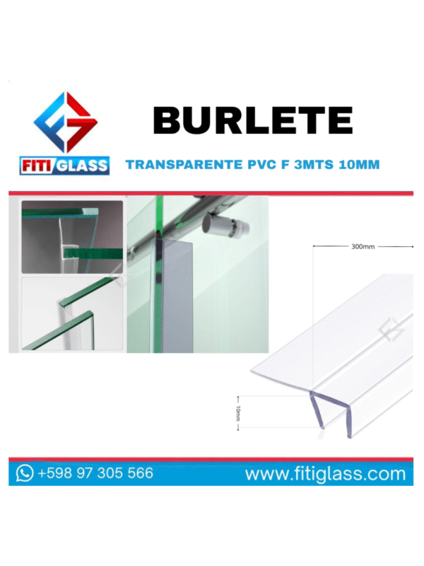 BURLETE TRANSPARENTE PVC F 3MTS 10MM - 1080601