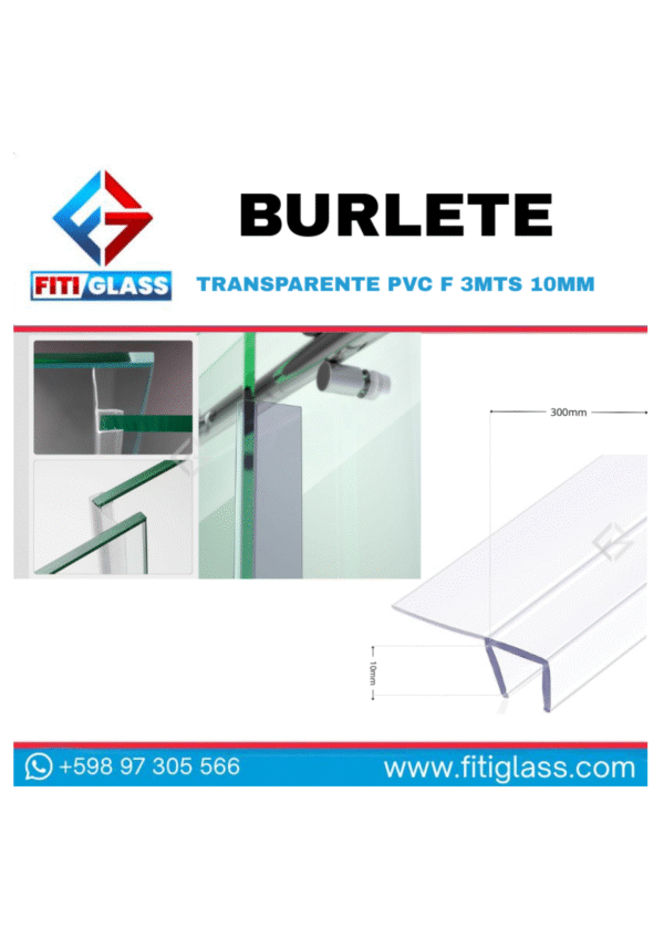 BURLETE TRANSPARENTE PVC F 3MTS 10MM - 1080601